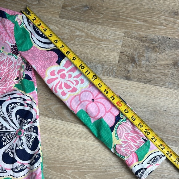 TALBOTS FLORAL PRINT popover blouse BUTTON FRONT PINK/BLUE BLOUSE SIZE XS cotton - Picture 6 of 9